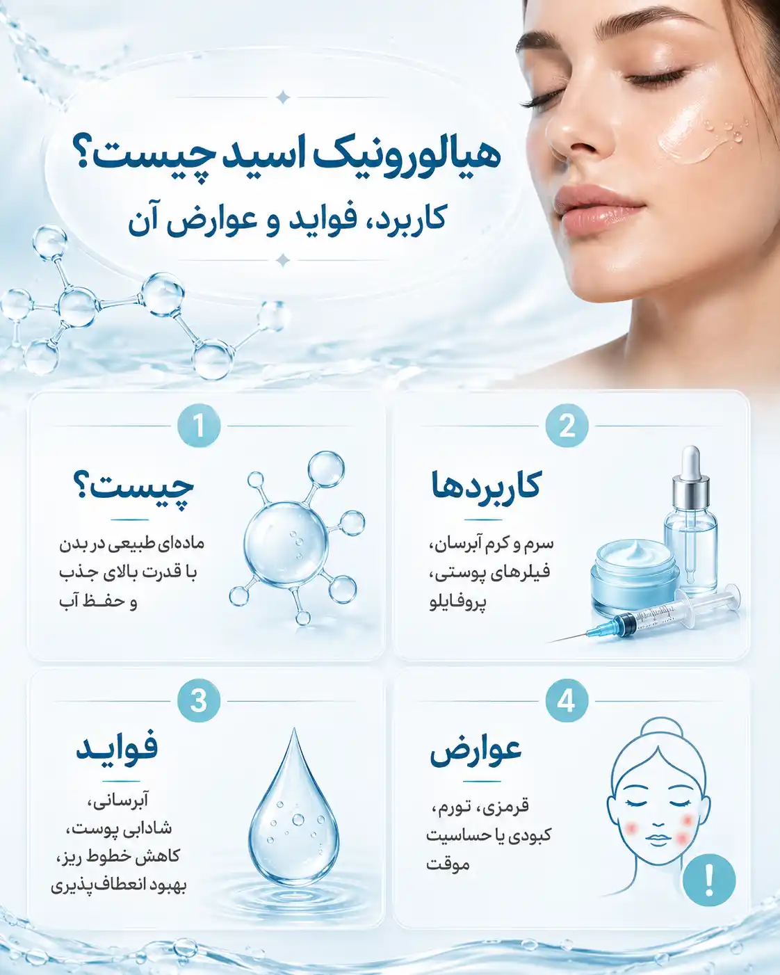 هیالورونیک اسید چیست؟ کاربرد، فواید و عوارض آن