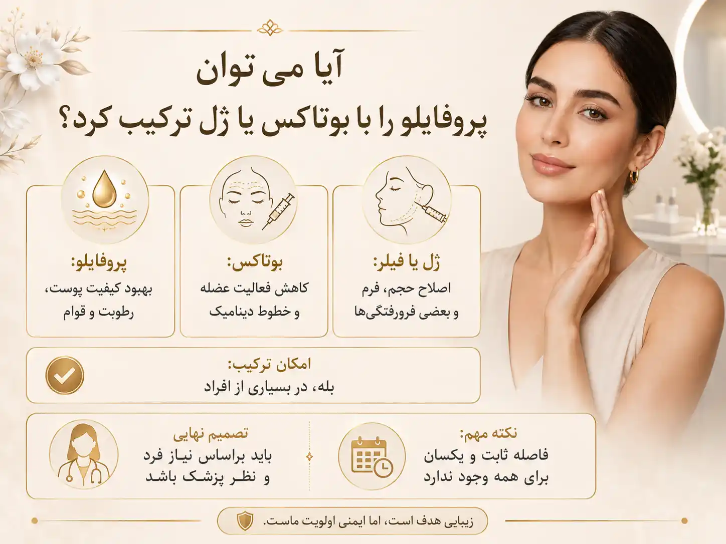آیا می‌توان پروفایلو را با بوتاکس یا ژل ترکیب کرد؟