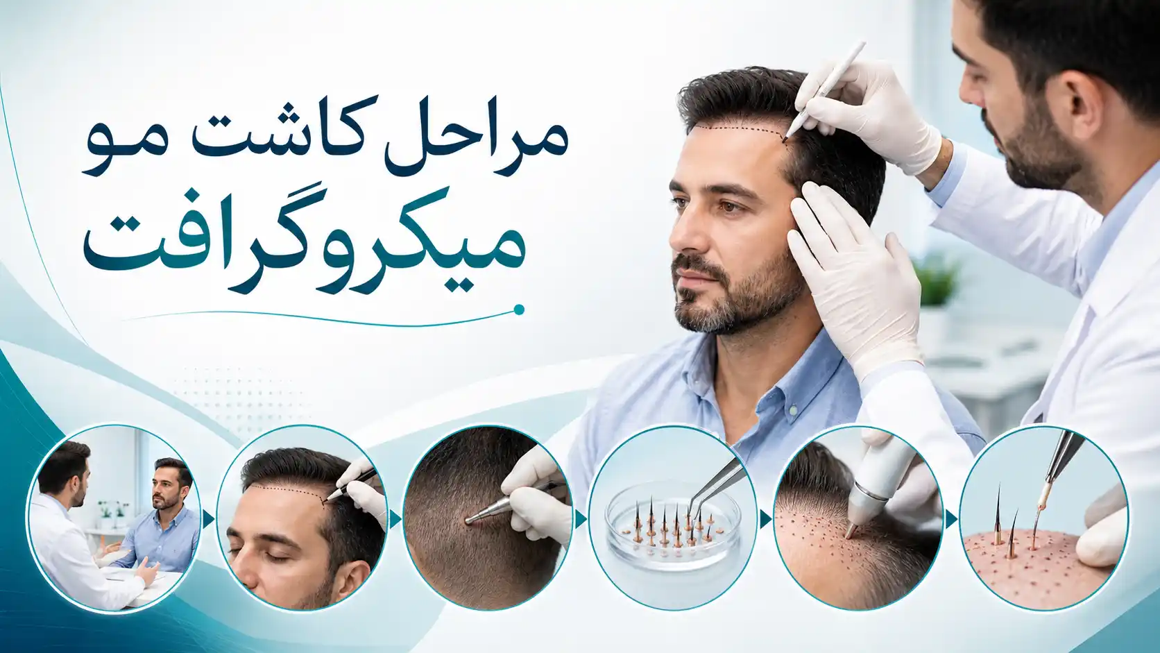 مراحل کاشت مو میکروگرافت